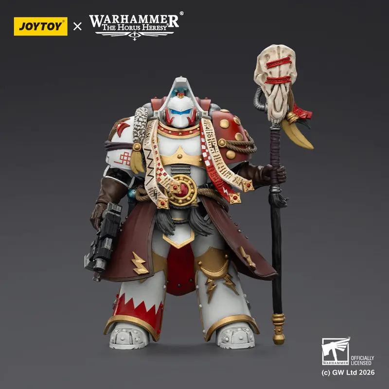 

JOYTOY Warhammer Horus Heresy White Scars Legion Stormseer Consul 1:18 Action Figure Equipped with Force Staff and Bolt Pistol