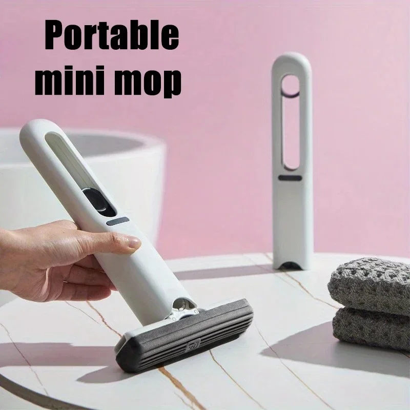 Mini Squeeze Mop Self-Squeezing Folding Mop for Desk Kitchen Car Home Cleaning Floor Washing Mops Portable Cleaning Tools