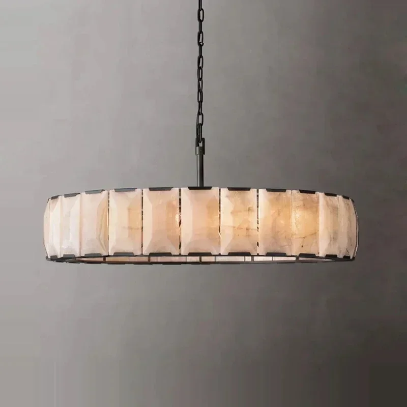 Led Retro American Rectangular Crystal Chandelier Lighting Glossy Hanging Faucet Lamps For Dining Room