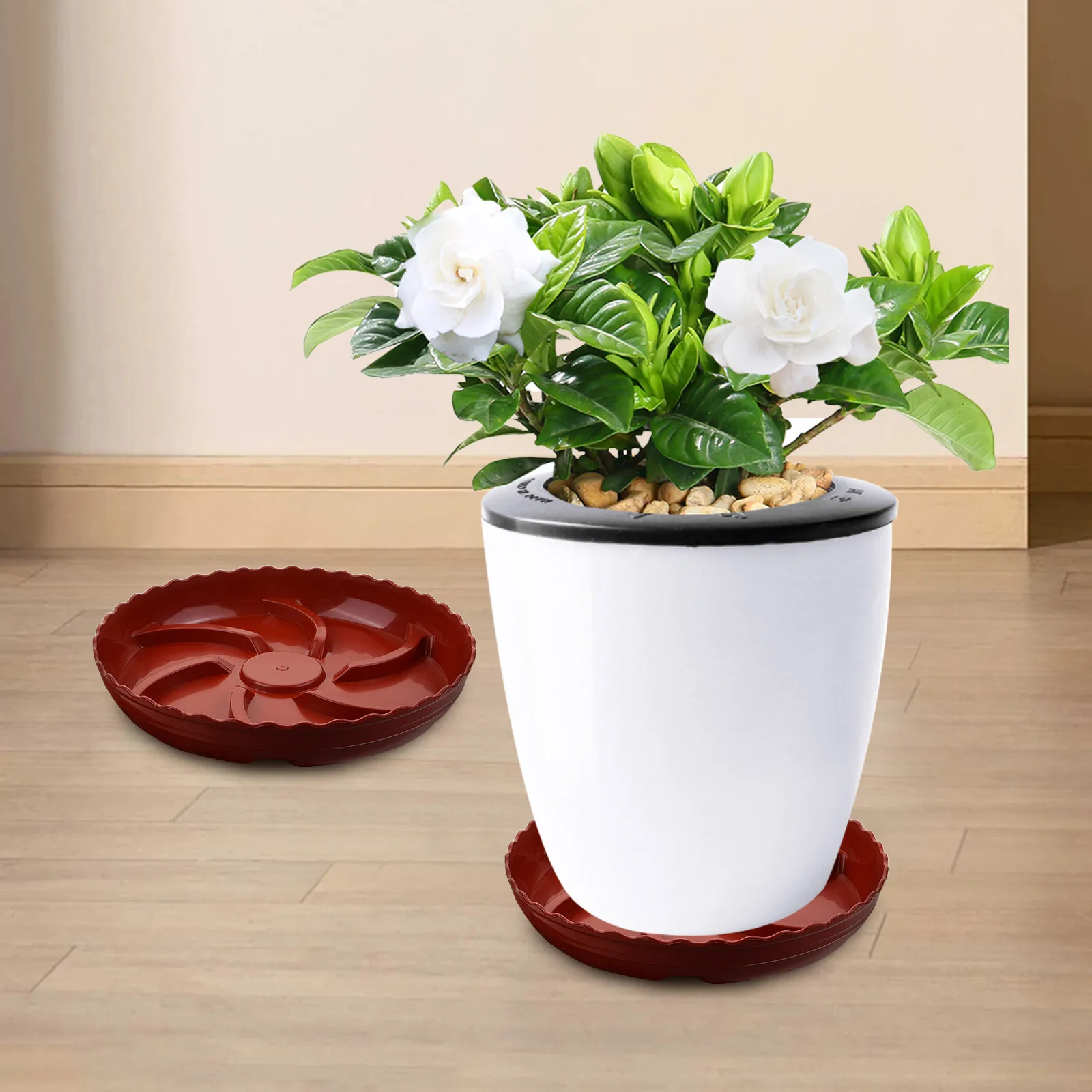 

2pcs Plant Saucer For Pots Round Flower Pot Tray Thick Drainage Tray For Indoor Plants Garden Decoration Water Catcher Plate