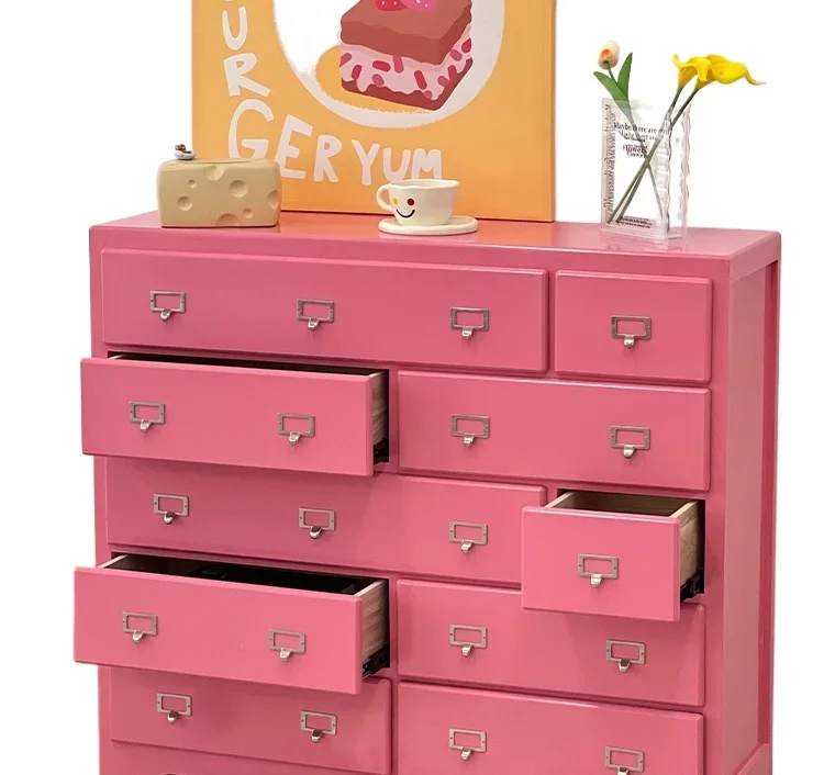 Bedroom storage cabinet minimalist household multi-layer bucket cabinet Nordic living room drawer cabinet Color: 3