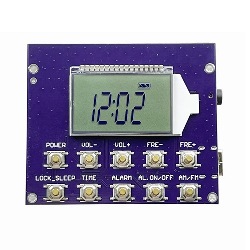 Módulo receptor de Radio inalámbrico FM MW SW DC 3,7 V, reloj con pantalla LED, 87-108Mhz, modulación de frecuencia