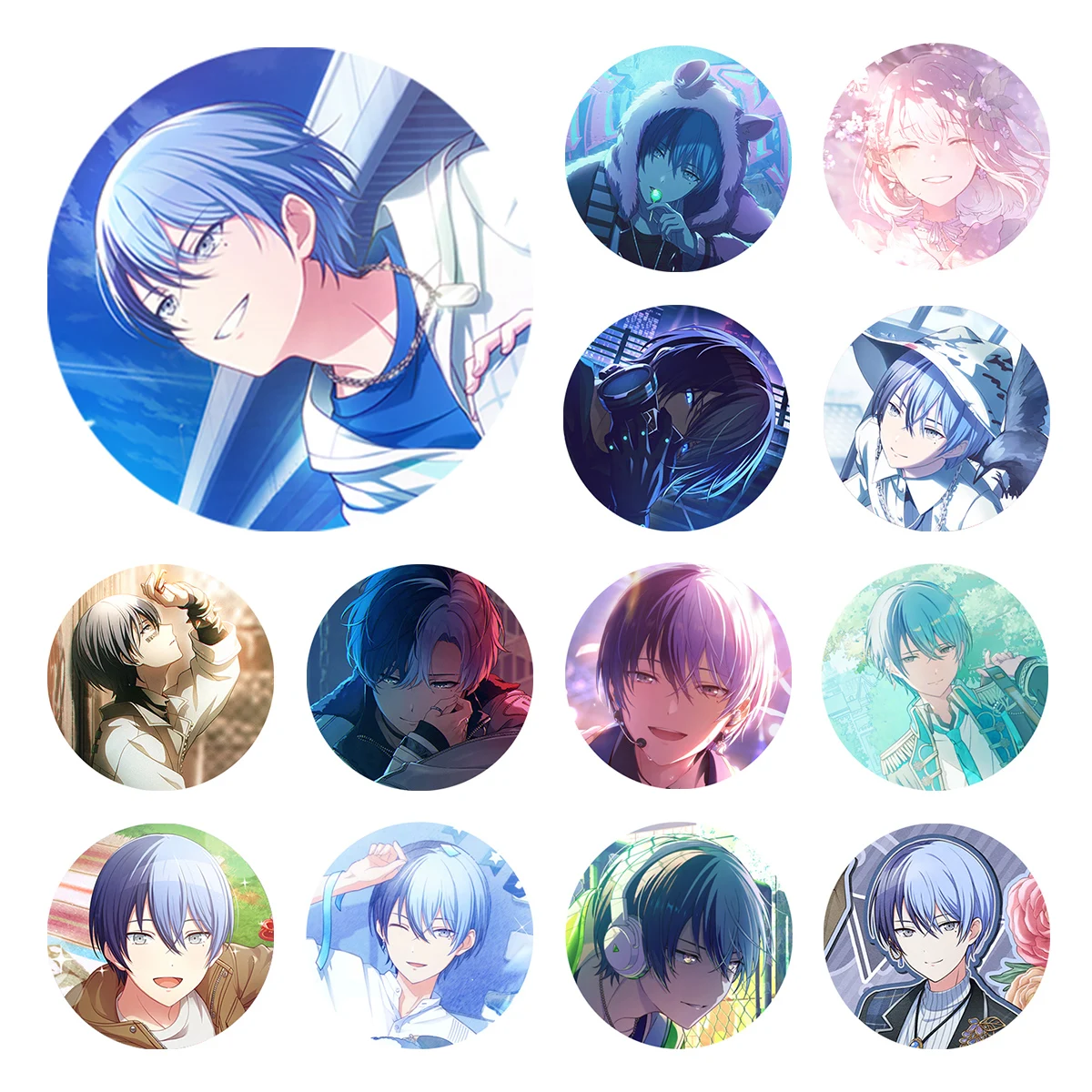 Project SEKAI Anime Aoyagi Toya Vivid BAD SQUAD vbs 2024 50mm PJSK Badge Brooch Pins