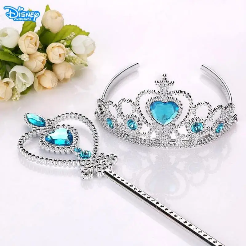 Frozen Girls Anna Elsa Hair Accessories Wand Crown Jewelry Set Baby Accessories Elsa Anna Princess Headband Cosplay Kids Gifts