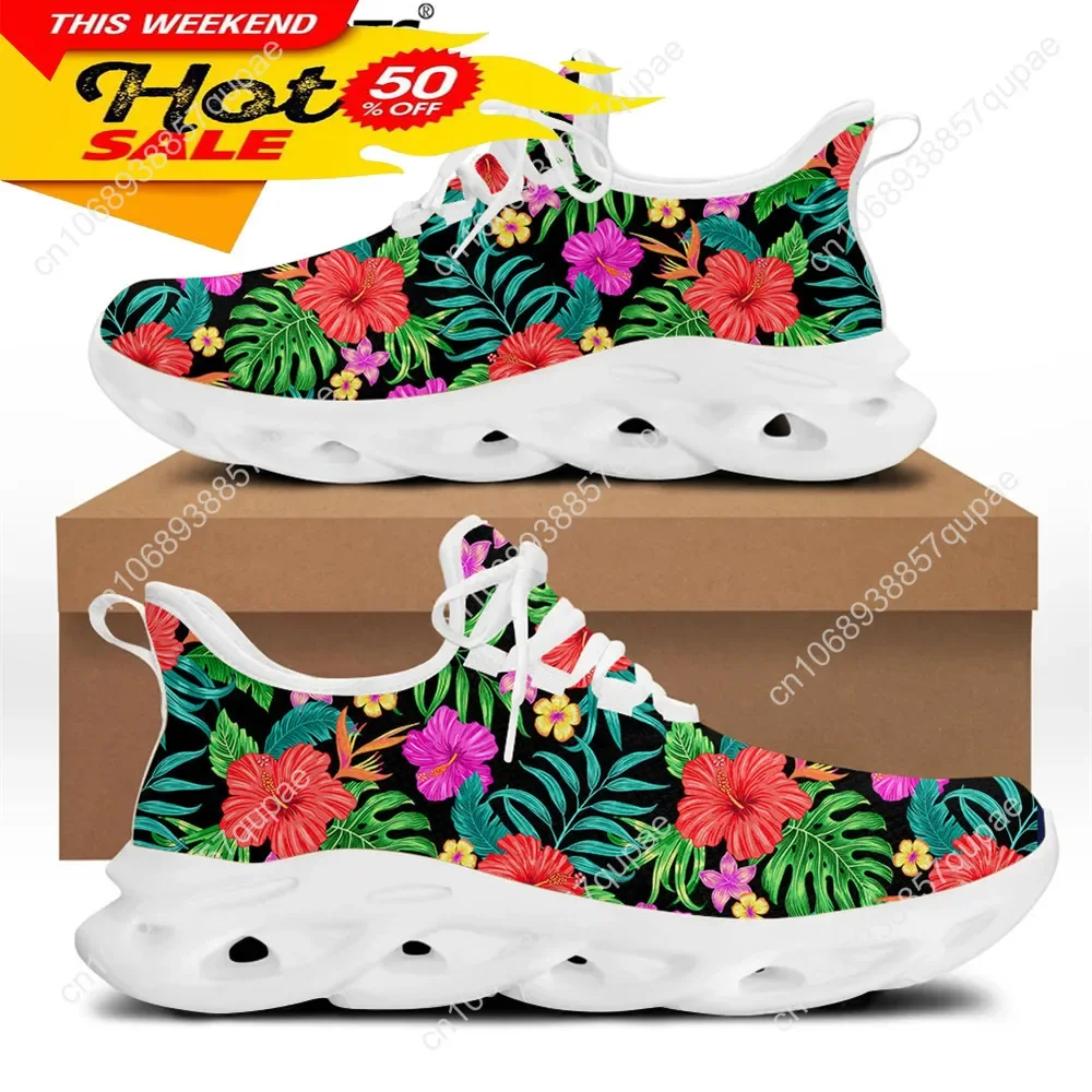 Tropical Hibiscus Flower Design Flats Sneakers Shoes Mens Womens Sports Shoes Fashion High Quality DIY Sneaker Custom Made Shoe 6