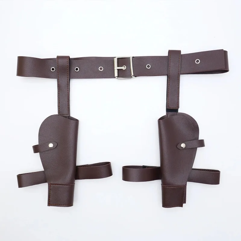 لعبة القبول القديمة للنساء لارا بندقية الحافظة الغربية الدنيم حزام تأثيري لعب الأدوار حامل البنادق الفرقة أحزمة ازياء #3