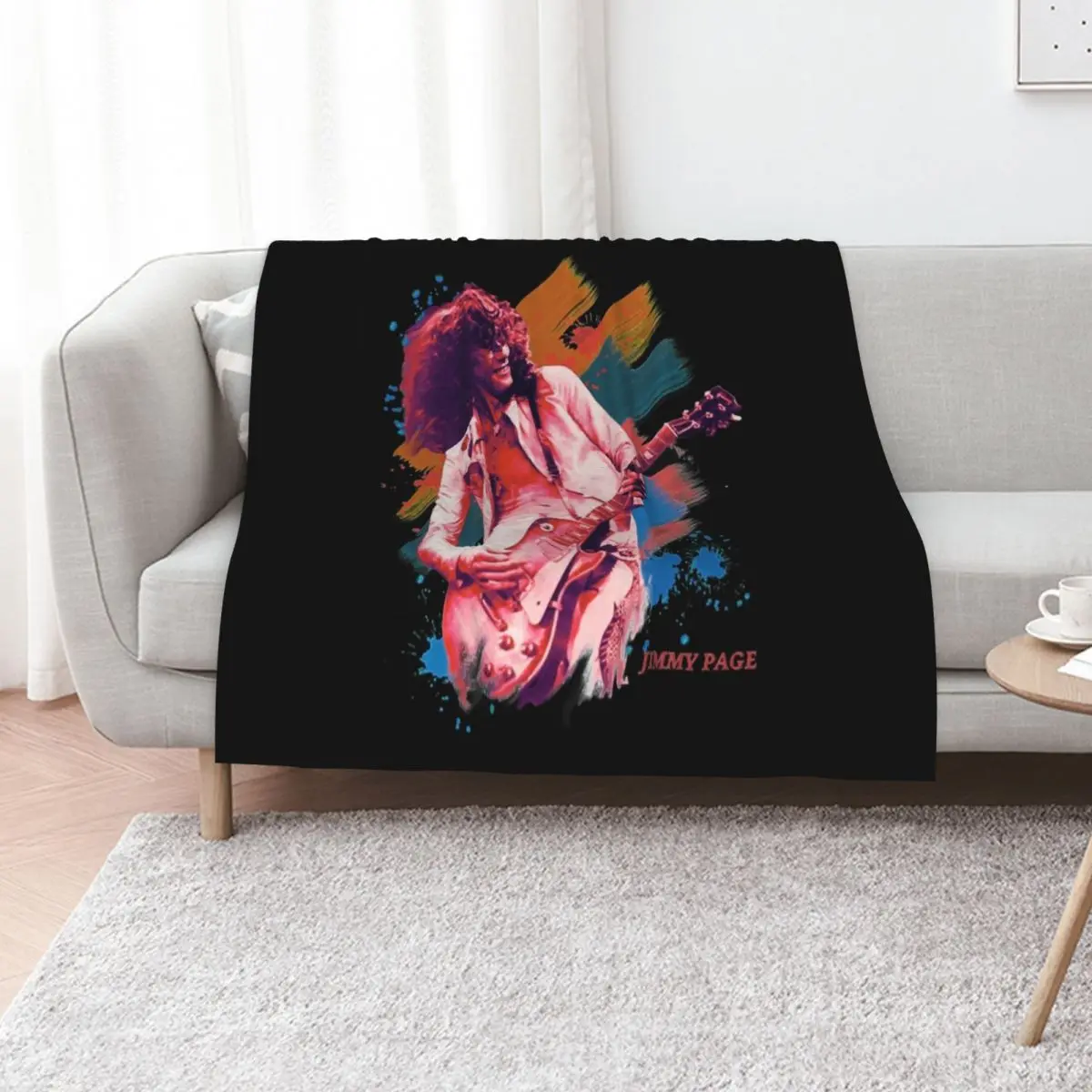 Jimmy Page on stage Classic T-Shirt Throw Blanket Polar Extra Large Throw Thins blankets and throws Comforter Blankets