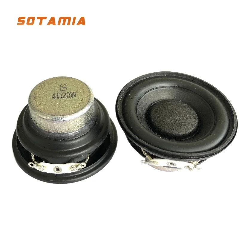 SOTAMIA 2Pcs 2 Inch Full Range Speaker Audio 4 Ohm 8 Ohm 20W Mini Bluetooth Speaker Super Bass Music Home Theater Loudspeaker