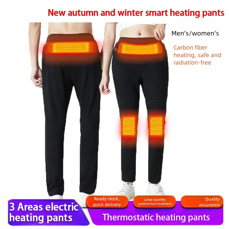 

3 Areas Thermal Heated Pants for Men Women Winter Electric Heated Pant USB Rechargeable Thermal Trouser Outdoor Hunting Pants