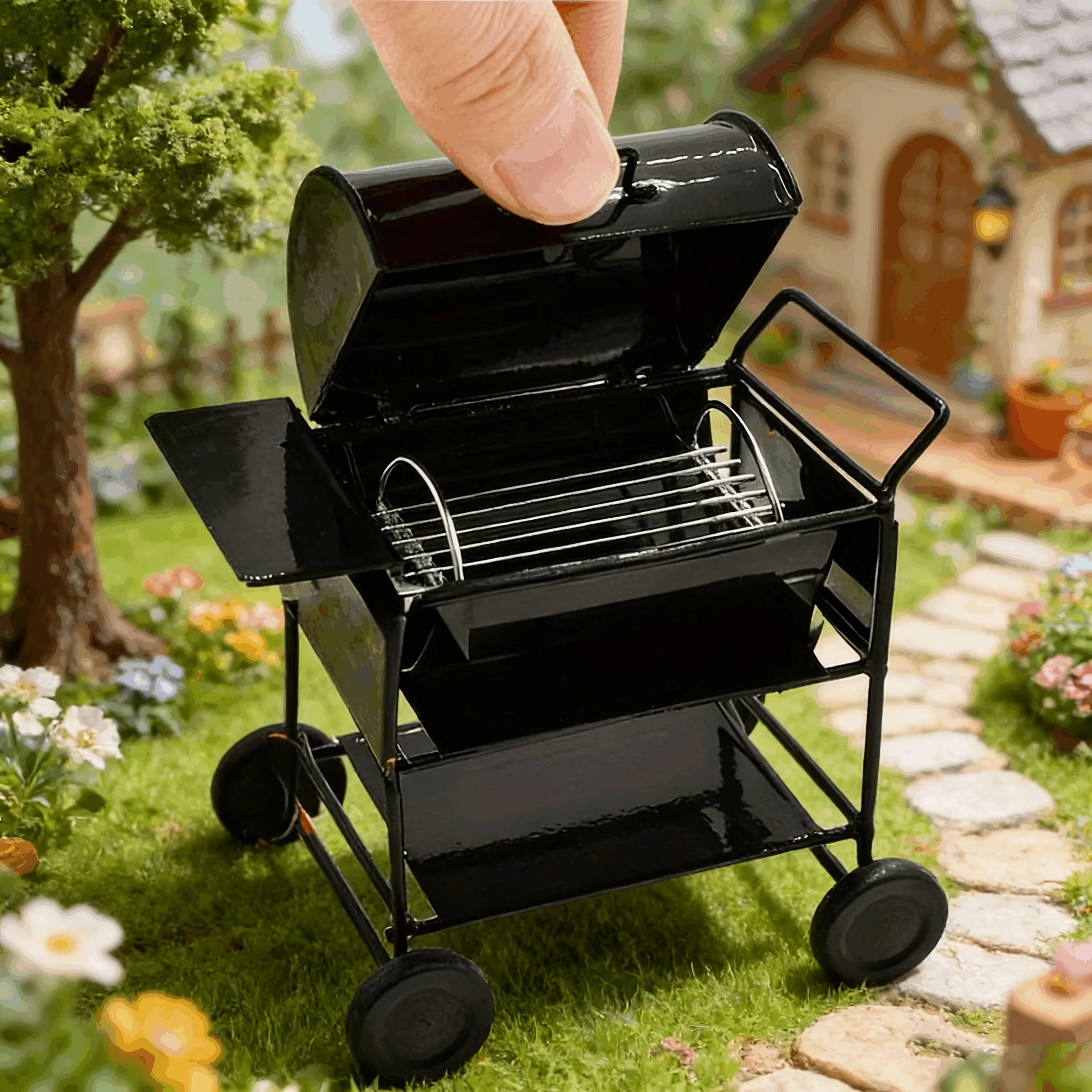 Mini barbecue miniature 1/12, accessoires pour maison de poupée - Décoration de salon, accessoires de photographie miniature