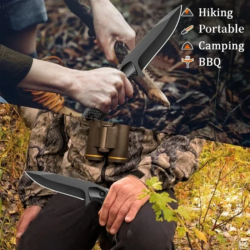 صلابة عالية التخييم الصيد سكين الجزار Fot قطع اللحوم المشي لمسافات طويلة في الهواء الطلق المحمولة حادة شفرة مثبتة سكين مع كم سكين #3