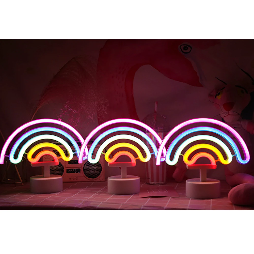 

LED Neon Rainbow Modeling Lights Decorative Lights Multi-color AAA battery Practical Convenient Home Festive Atmosphere Lamp