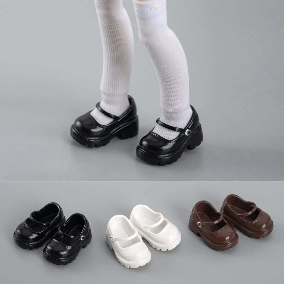 

Plastic 2.4cm*1.2cm Mary Jane Shoes Uniform Student Shoes Accessories For 1/12bjd Jidongshunxi Doll Asi3 Doll