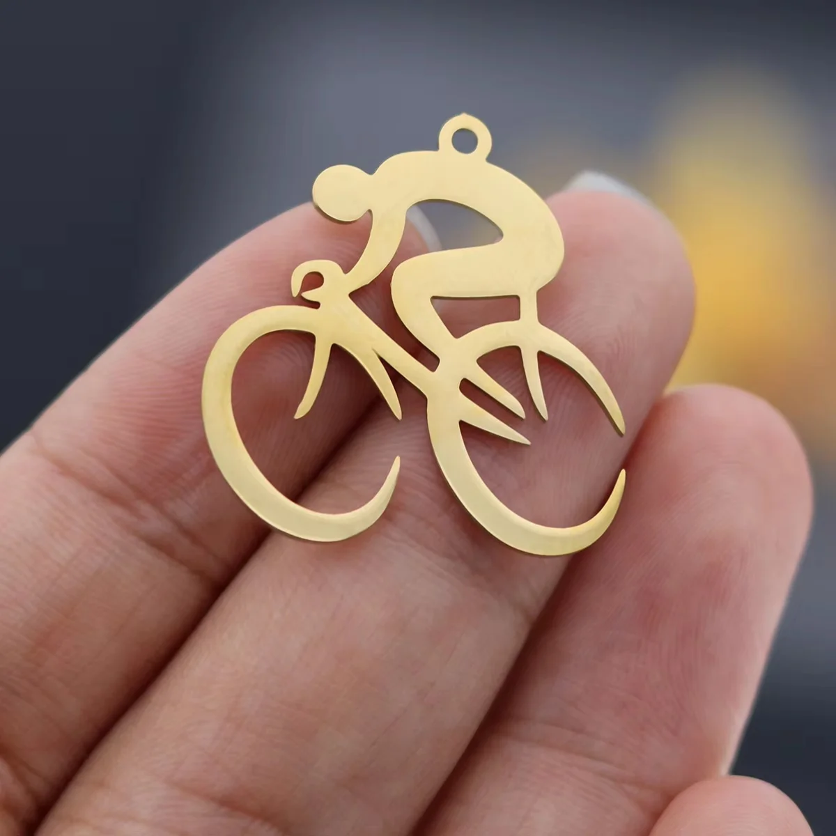 3pcs Bicycle Rider Charms Stainless Steel Sport Cycling Pendant for DIY Jewelry Making Necklace Earrings Craft Accessories