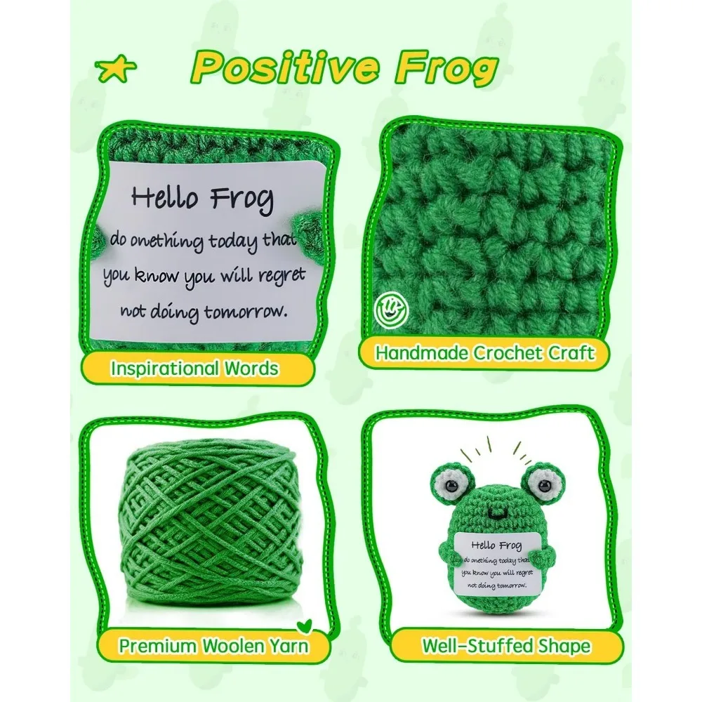 Mini Funny Positive Potato, 3 inch Knitted Doll with Positive Card for Cheer Up Gifts and Party Decorations