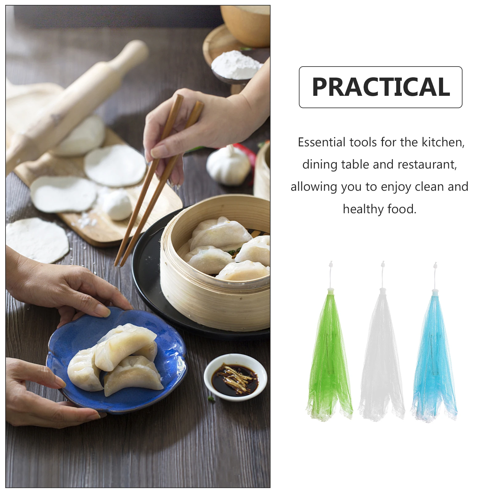 

3Pcs Foldable Food Cover Household Table Protector Dining Table Umbrella Dish Protector Vegetable Cover Fresh