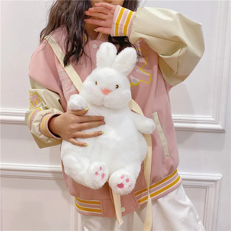 2023 New Kawaii Rabbit And Duck Plush Shoulder Bag Anime Plush Backpack Soft Purse Bag Birthday Gift For Kids