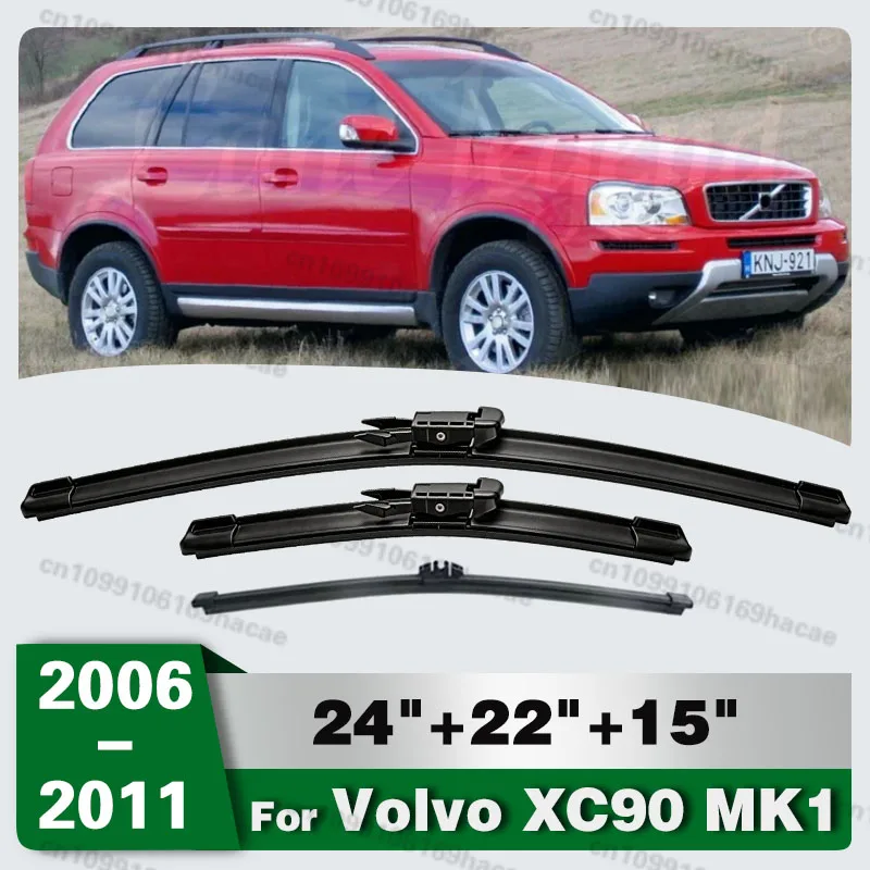 

For Volvo XC90 MK1 2006-2011 1set Front & Rear Windshield Wiper Blades Windscreen Wipers 2007 2008 2009 2010 Accessories