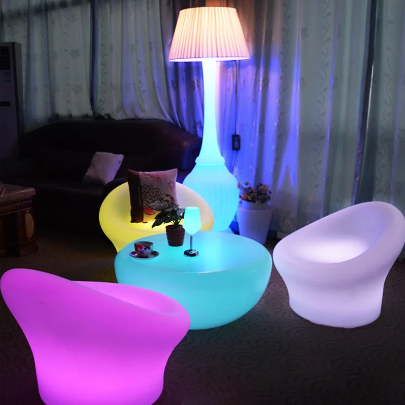 Luminous Garden Sofa 75*75*56cm Nordic Hotel Sofa Living Room Stool Lighted Romantic Bedroom Chair Atmosphere LED Furniture