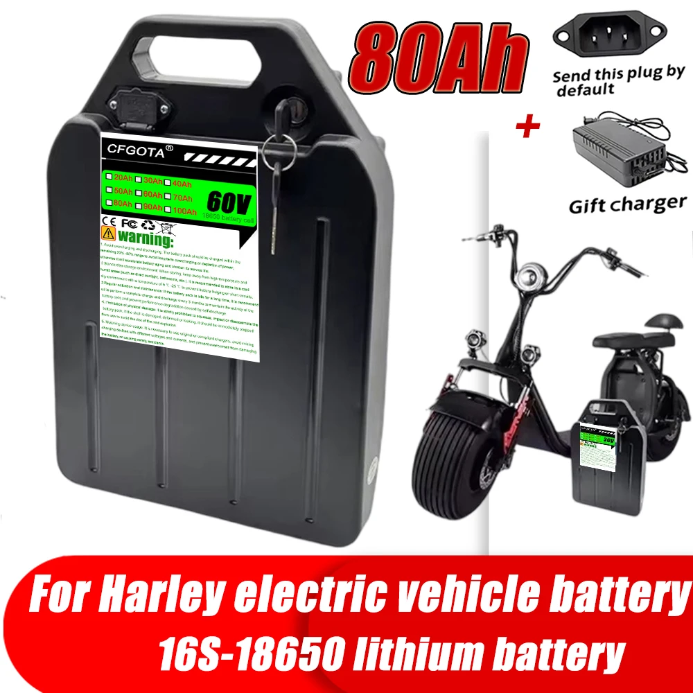 Air Fast Transportation New Full Capacity Power 60V 100Ah Lithium Battery Pack 18650 Lithium Battery Suitable for 800W-3000W