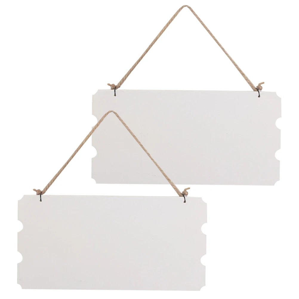 

2 Pcs Blank Board Dish Door Sign Doorplate Listing Wooden Hanging Plaque Office