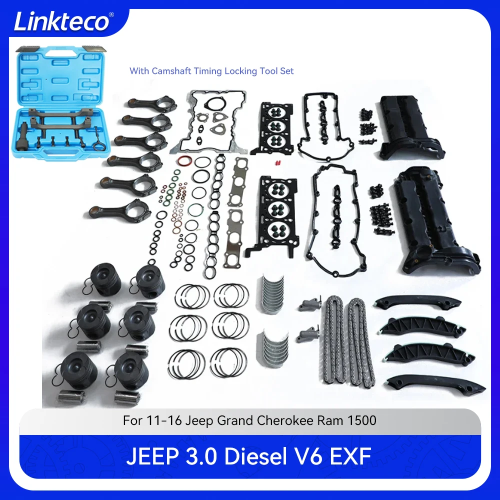 

Engine Parts Full Gasket Set 3.0 L Diesel V6 11-16 For JEEP Grand Cherokee Ram 1500 LANCIA EXF EXN 3.0L D Overhaul Repair Kit