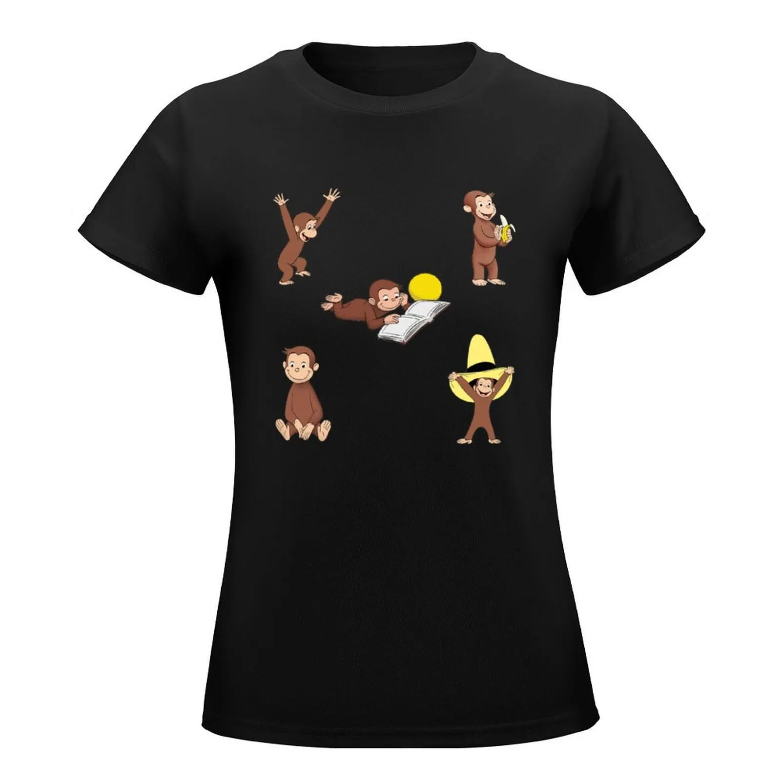 George the curious monkey cartoon for kids pack T-Shirt plus size tops vintage clothes kawaii clothes western t shirts for Women