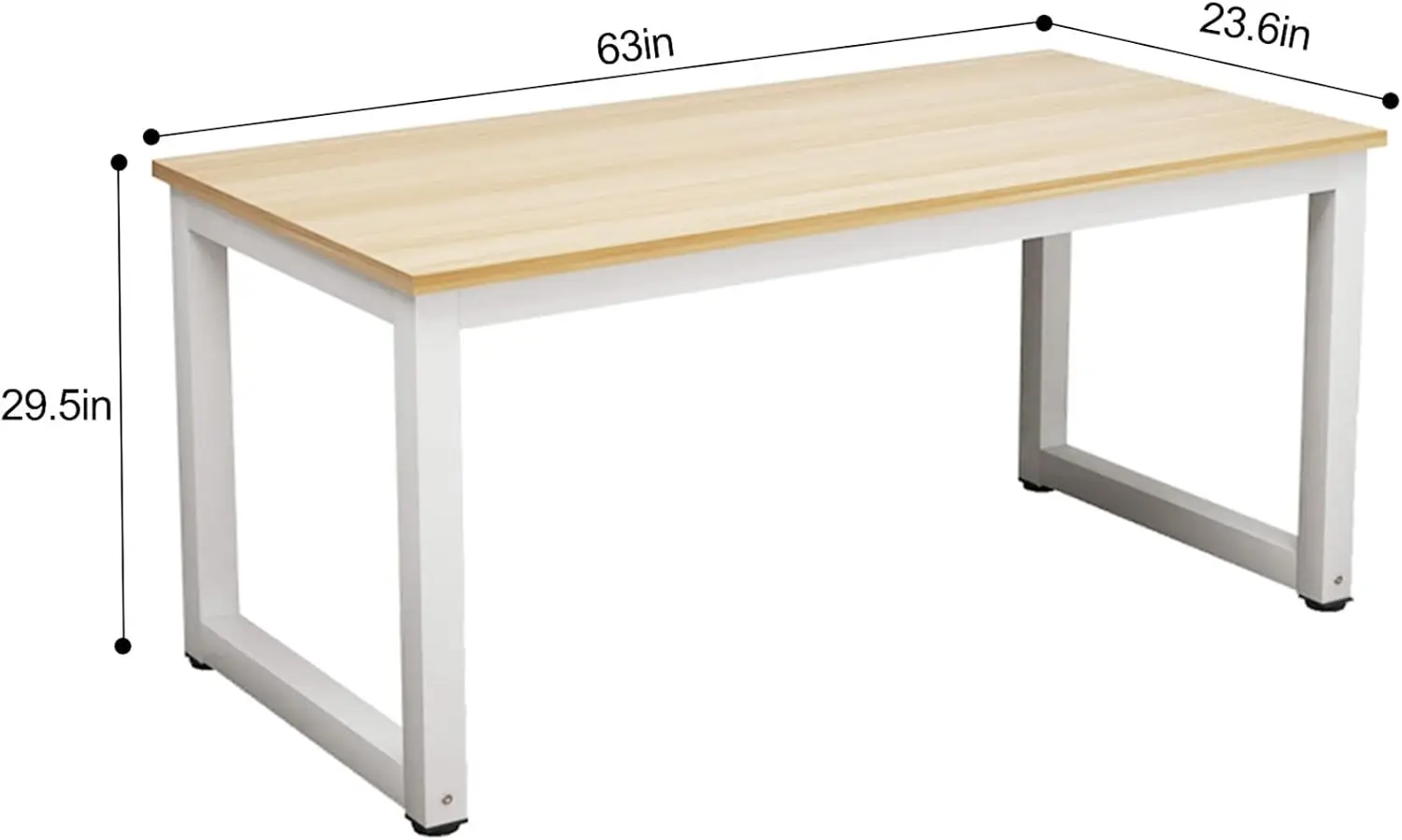 Modern Computer Desk 63 Inch Large Office Desk, Writing Study Table for Home Office Desk Workstation Wide Metal Sturdy Frame