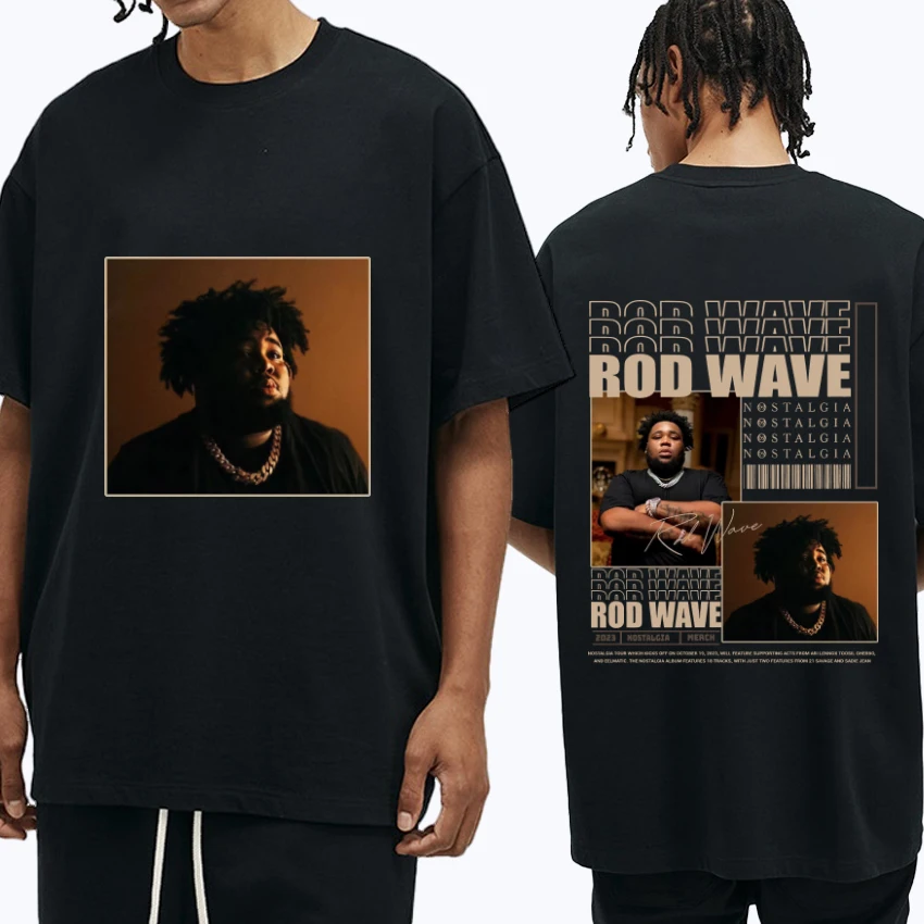 Hip Hop Rod Wave Album Graphic vintage T Shirt Mężczyźni Kobiety Oversized streetwear Unisex Lato 100% Bawełna t-shirty z krótkim rękawem