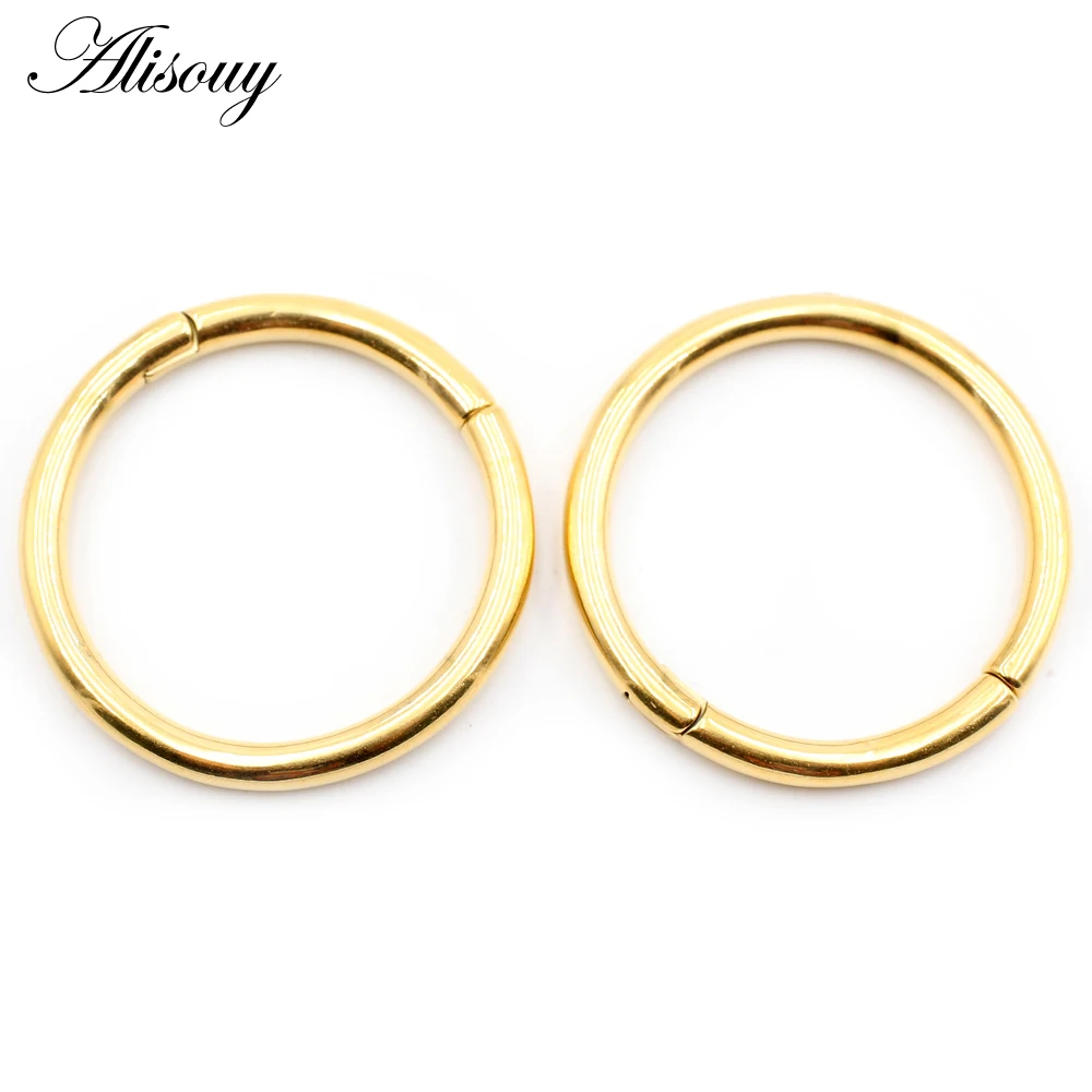 Alisouy 1PC Stainless Steel Round Circle Magnetic Ear Weights Heavy Expander Stretcher Plug Gauges Earring Body Piercing Jewelry