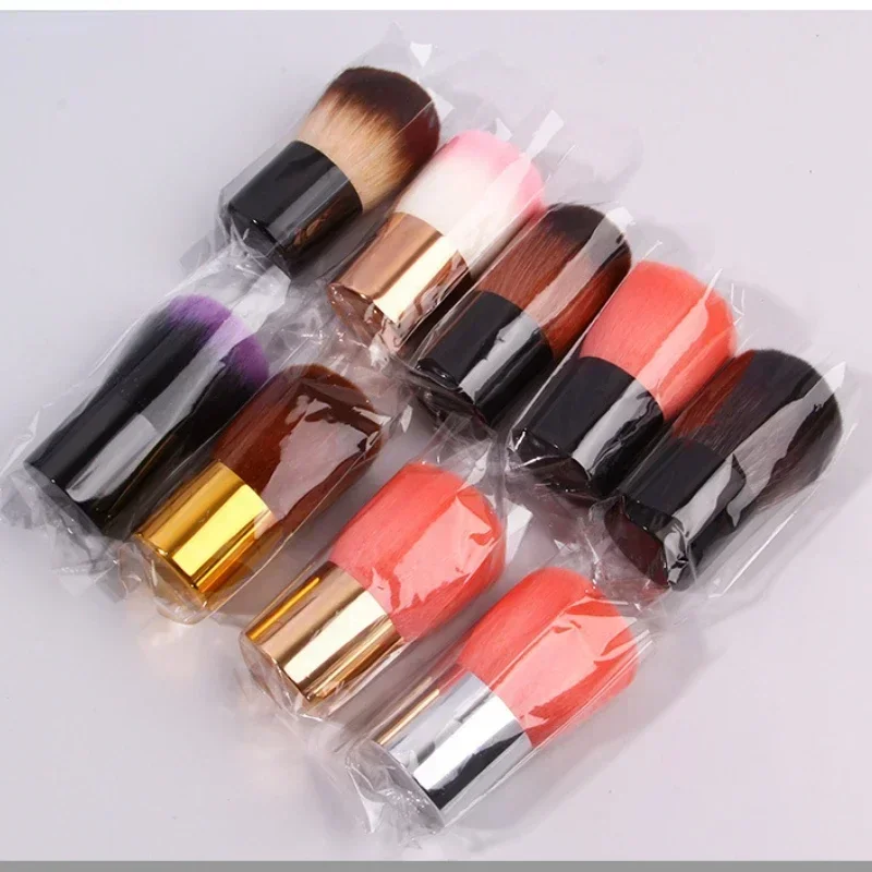 Loose Powder Foundation Brush Blush Bronzer Brush  with Box Synthetic Hair Flat Brush with Lid Case Contour Beauty Makeup Tools