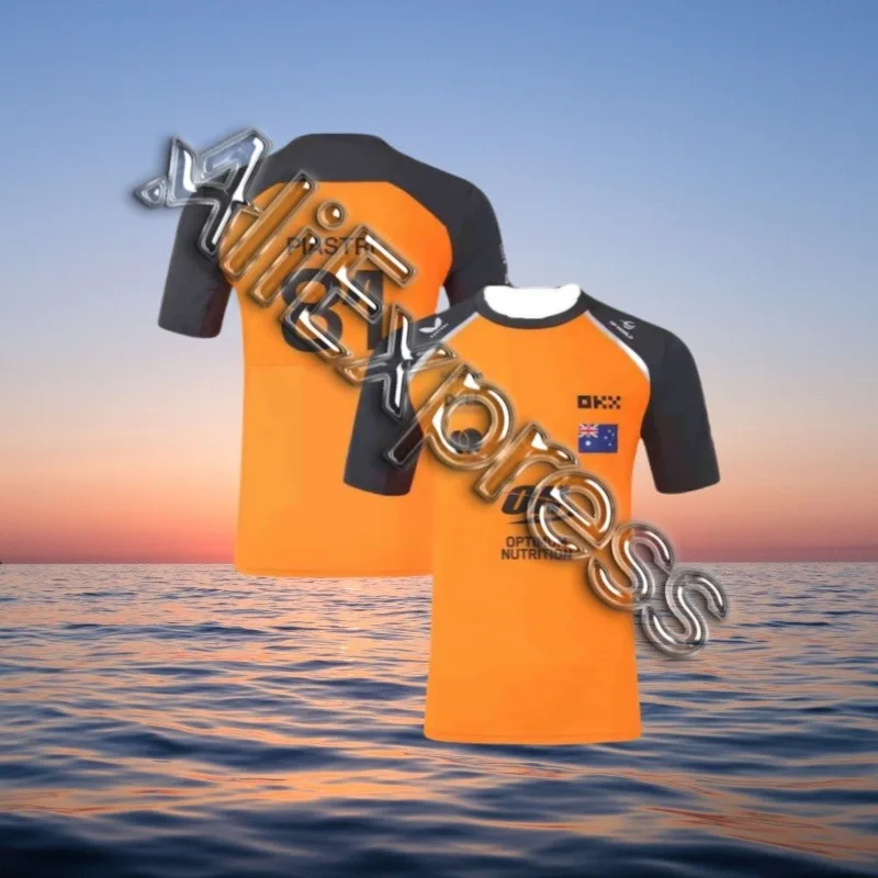 

2025 New Summer Men's F1 T-shirt Breathable Quick Drying Outdoor Sports Leisure Printed Trendy Cycling Team Short Sleeve T-shirt