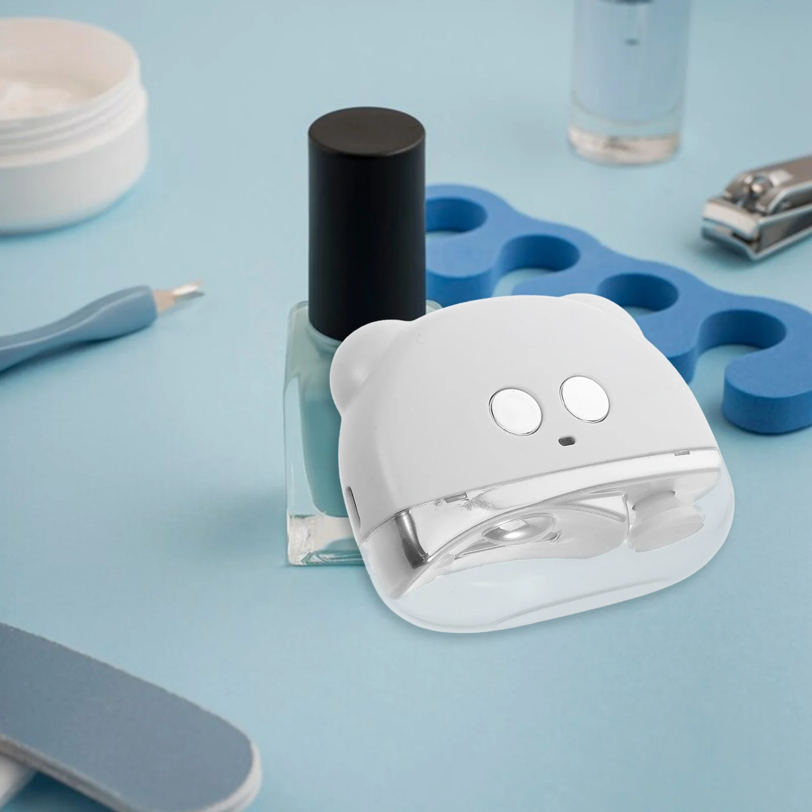 

Portable White Cartoon Electric Nail Grinder Rechargeable Manicure Tool Nail Polisher Trimmer for Kids Adults Home Use