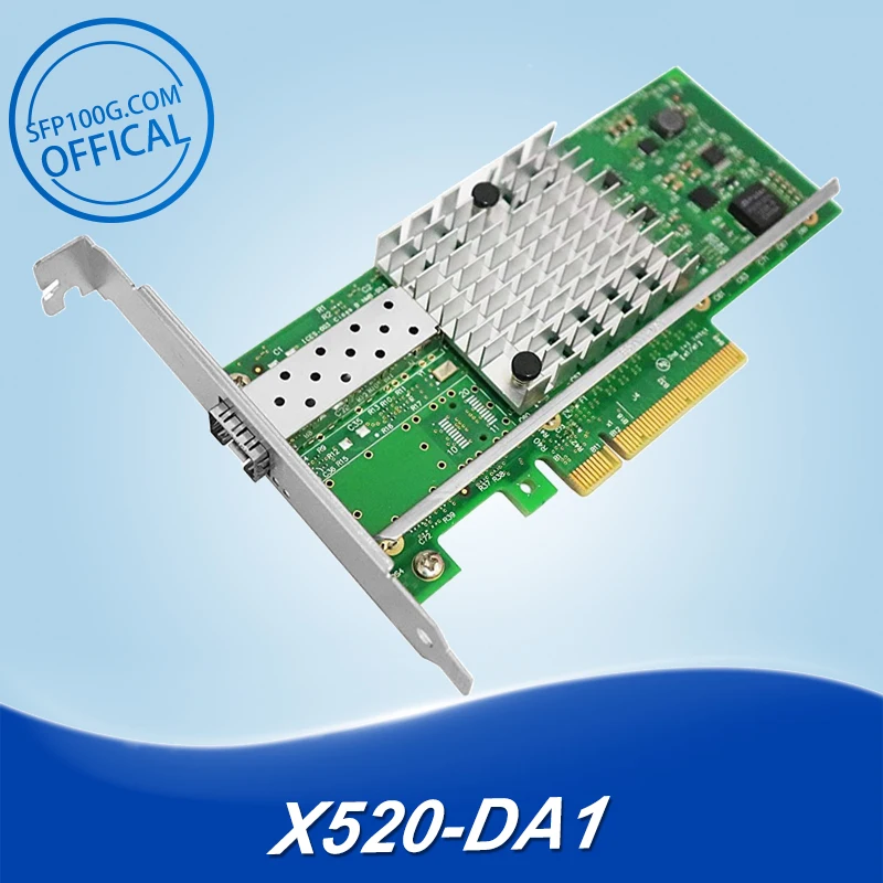 10Gb PCI Express X8 Single SFP + Port Intel 82599EN Chipset for X520-DA1 Converged Network Adapte