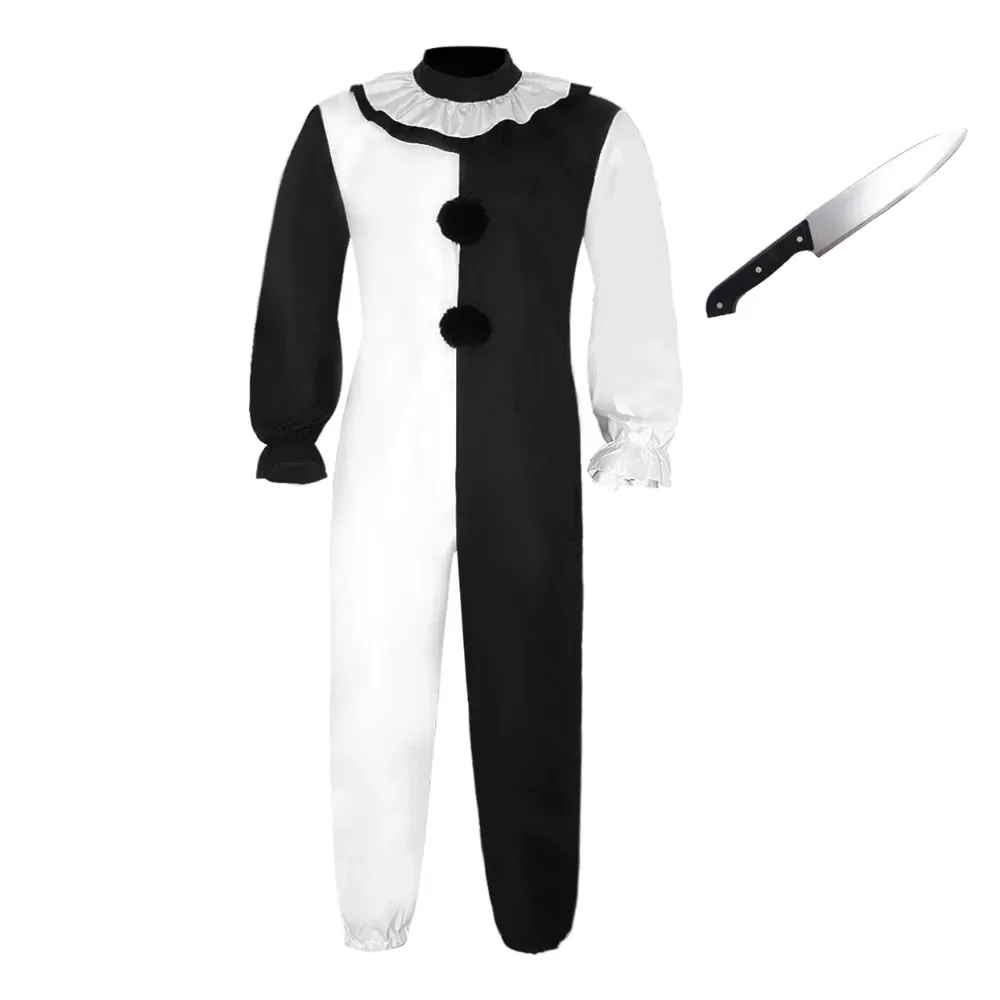Terrifier Art Clown Costume Joker Cosplay Jumpsuit Girls Role Play Fancy Dress Up Horror Dress Suit Halloween Carnival Party