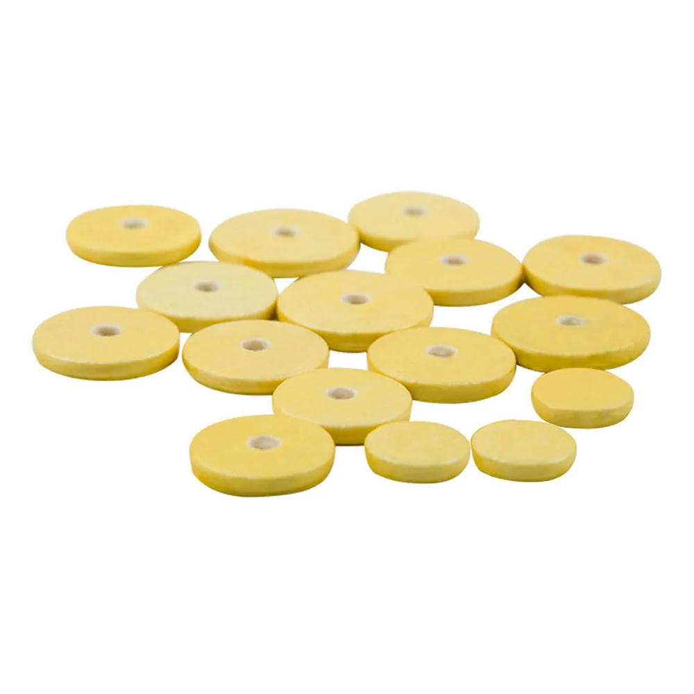 16pcs Yellow Flute Pad Repair Part Restoration Tool Premium Cork Leather Pad for Flute Woodwind Accessories