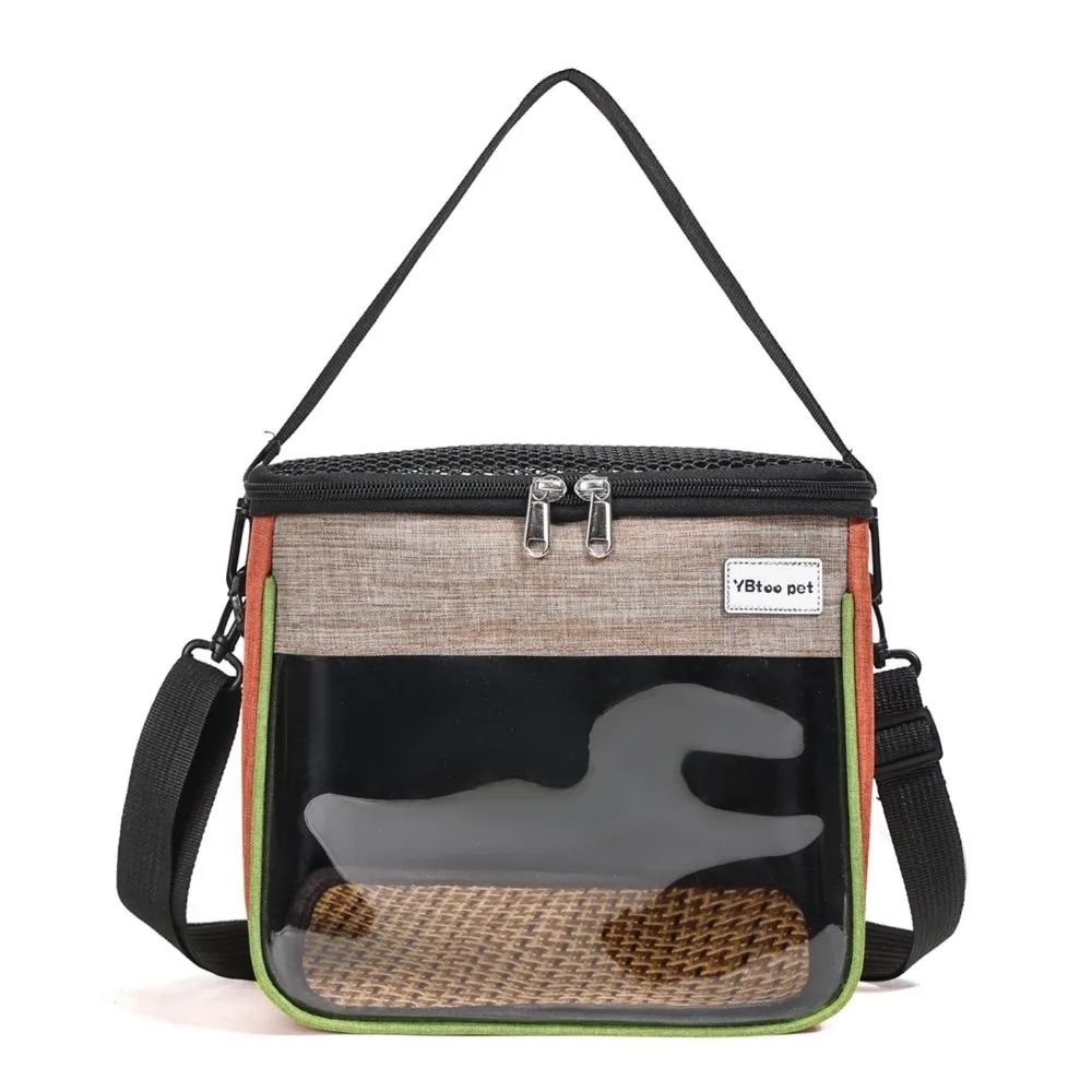 New Nylon Small Pet Carrier Bag Clear Window Top Opening Parrot Carrying Bag Breathable Mesh Pet Cage Handbag Travel Use