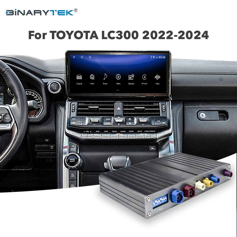 NewFor Toyota Land Cruiser 300 2022-2024 Android Interface Module with Wireless Android Auto & CarPlay Qualcomm Binarytek