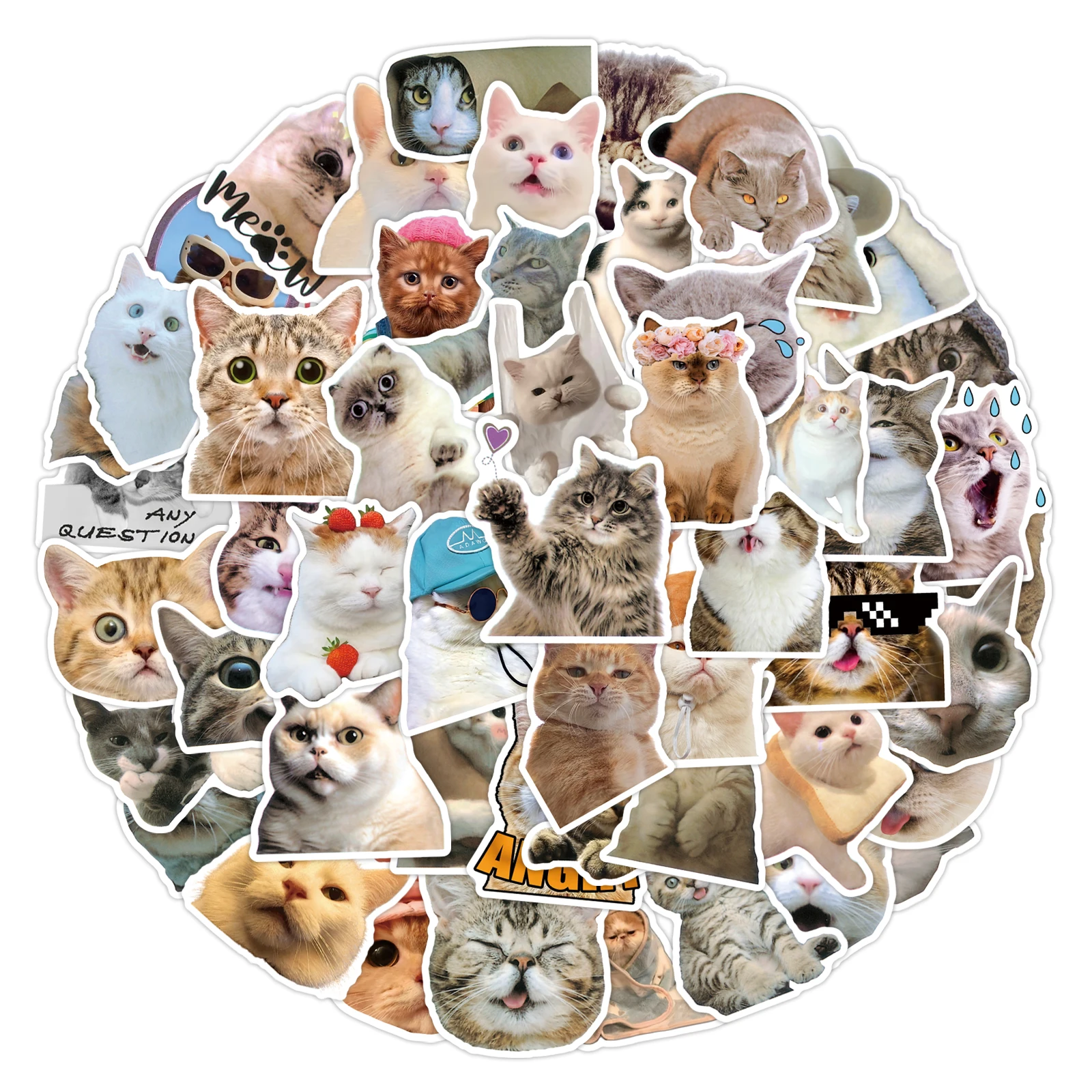 100 قطعة لطيف القط الرمزية الرموز التعبيرية ملصقات لحقيبة التزلج المحمول الأمتعة الثلاجة الهاتف سيارة التصميم ملصق