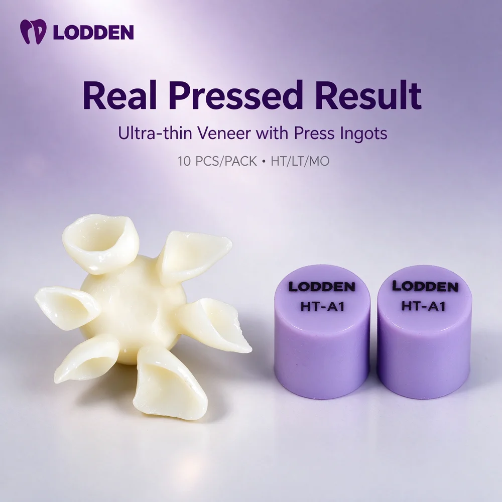 10Pcs Lodden Dental Purple Press Lithium Disilicate Tablets Dental Lab Glass Ceramic Ingots Blocks Pressing Dentistry Materials