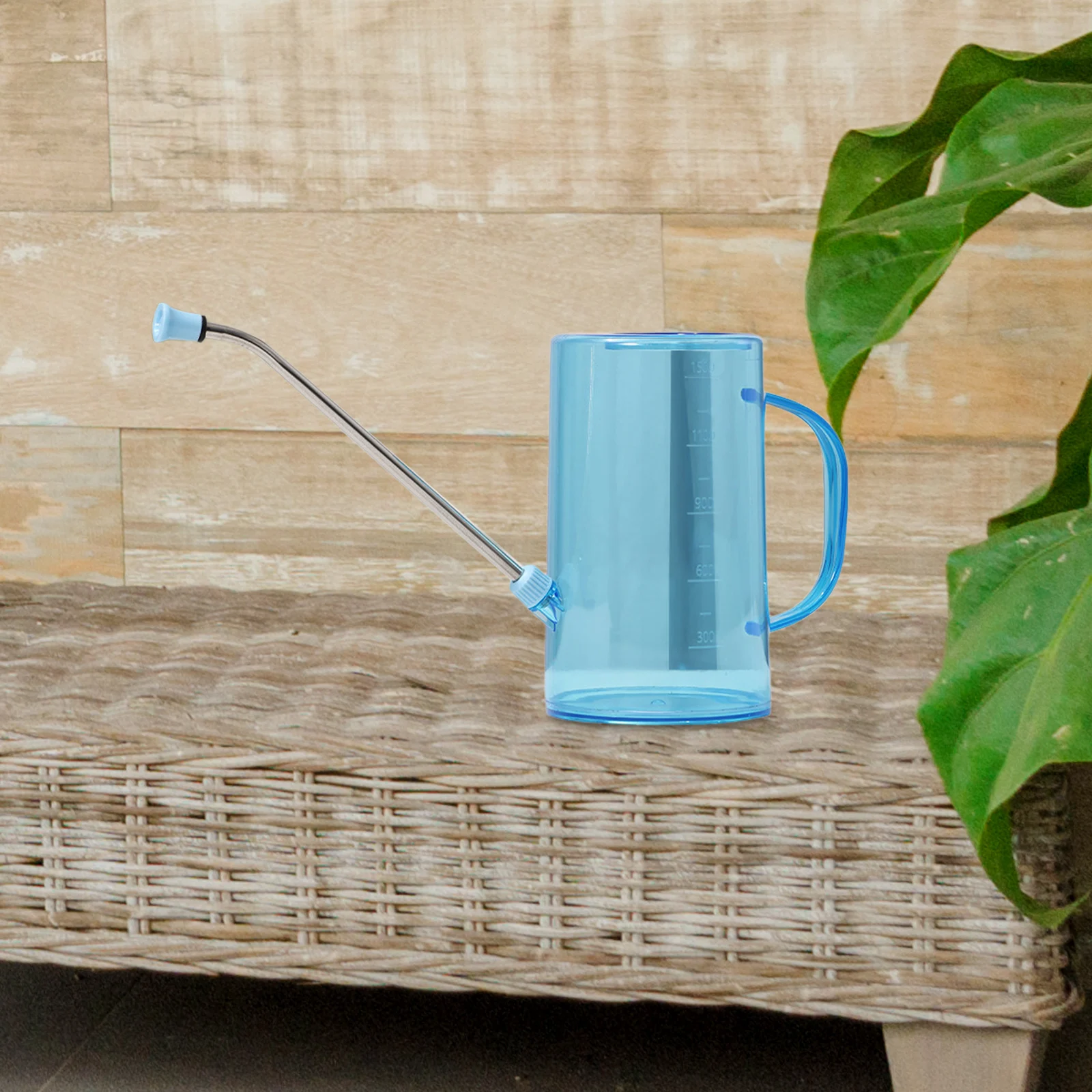 1L Watering Can with Removable Stainless Steel Long Spout Transparent Scale for Indoor Outdoor Precise Watering Plant Flower