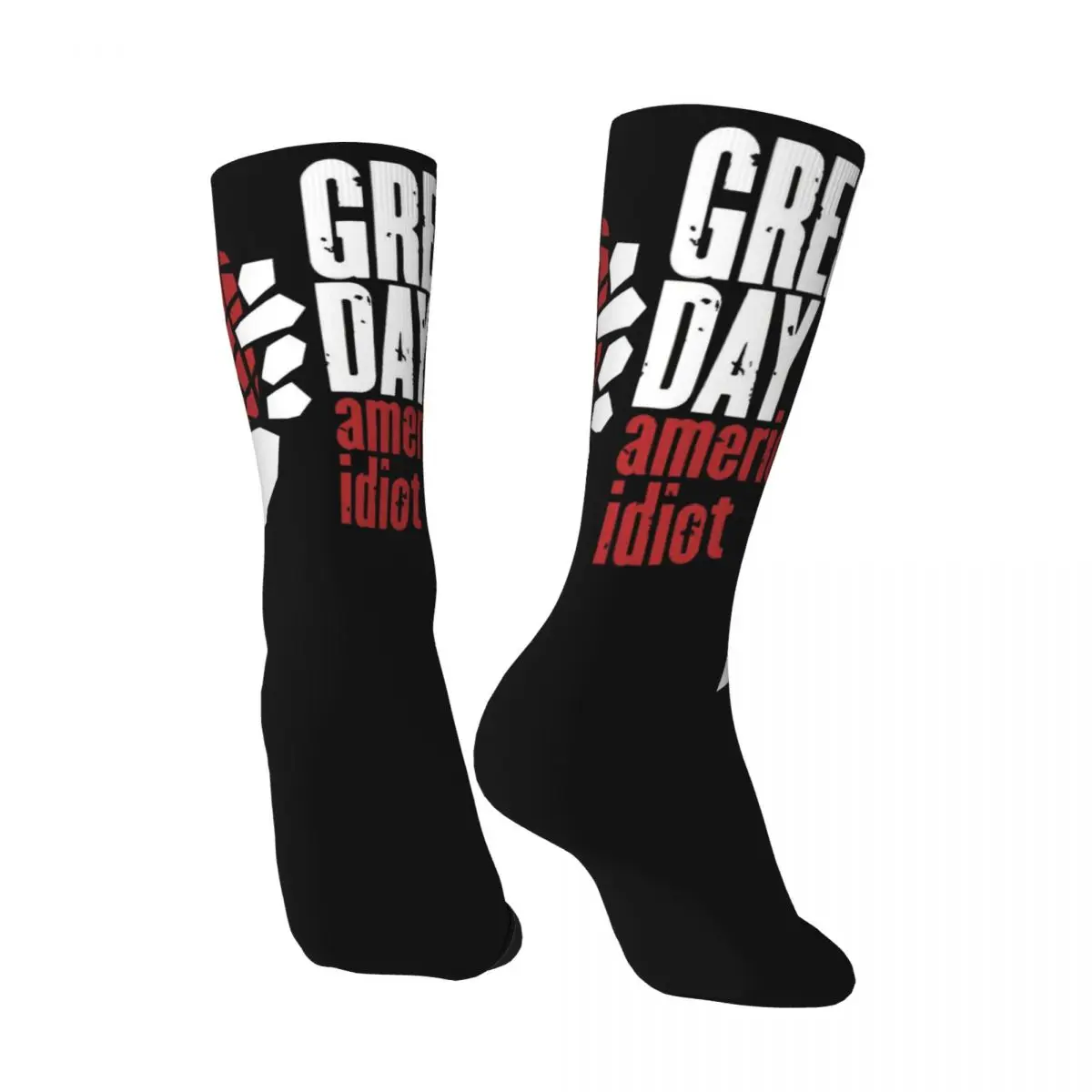 Green Day American Idiot Albuum Cover Men Women Round neck Socks Outdoor Novelty Spring Summer Autumn Winter Stockings Gift