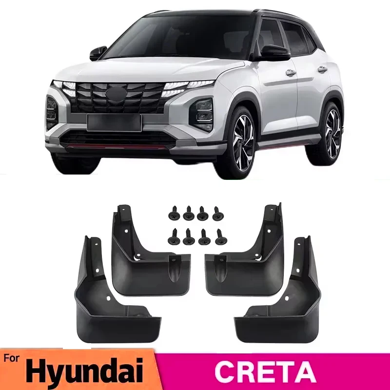 Guardabarros para Hyundai Creta 2023 2021 2022, guardabarros, protectores contra salpicaduras, ruedas delanteras y traseras, guardabarros, accesorios para coche, 4 Uds.