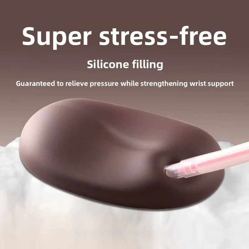 Ergonomic Mouse Pad Wrist Pad Silicon Gel Coffee Bean Shaped Streamline Wrist Rest Support Mat Computer Mousepad for Office PC