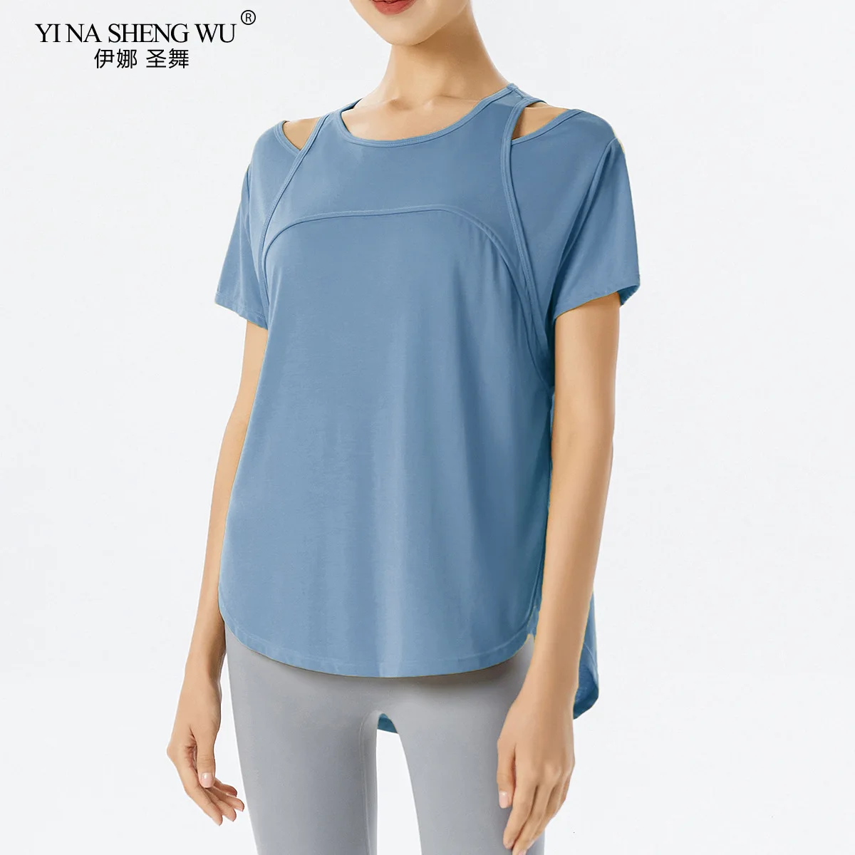 

New Yoga Clothes Women's Short-sleeved Loose Breathable Tops Running Sports T-shirts Plus Size Fitness Shirts Sportwear Yoga Top