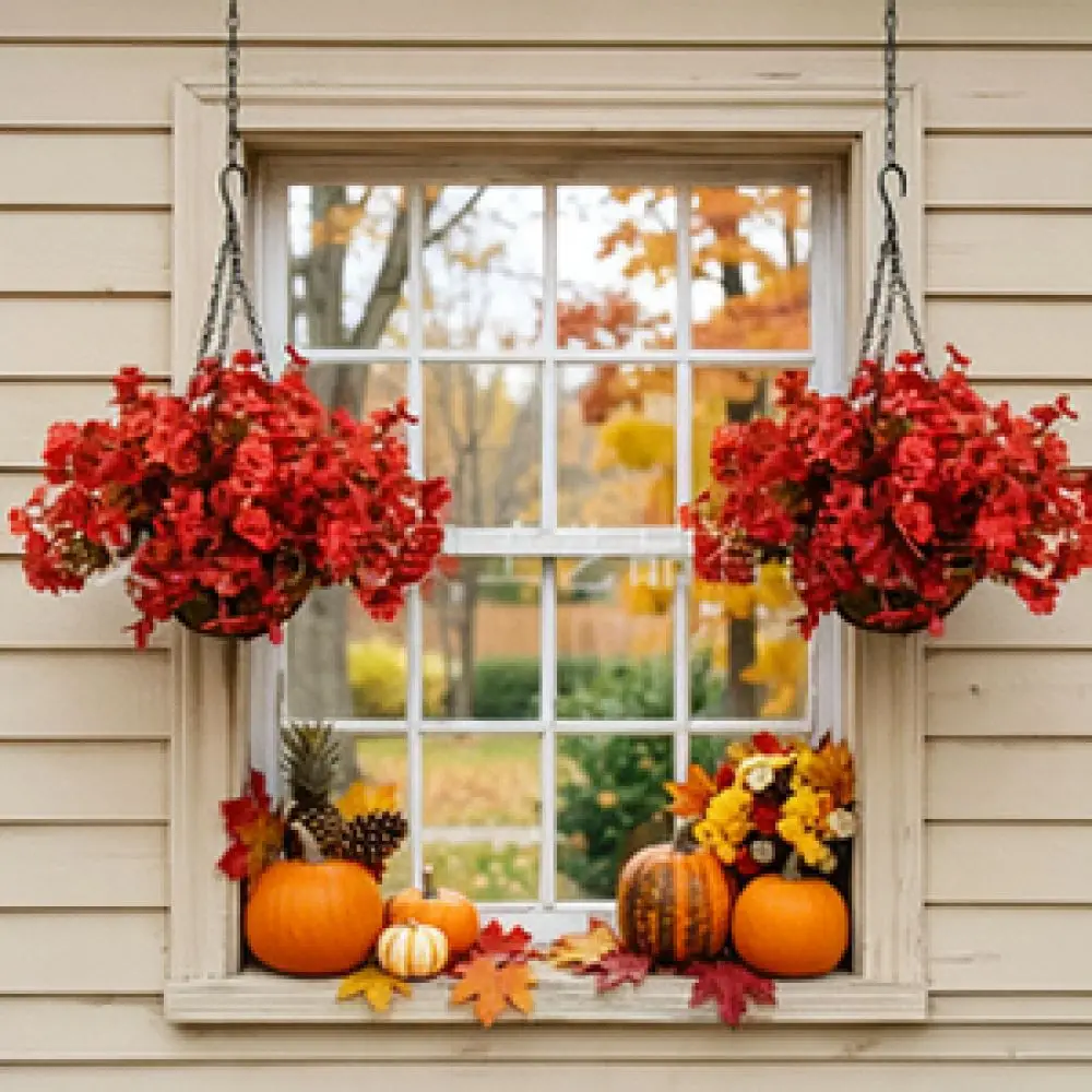 Thanksgiving Harvest Hanging Plant For Zonghong Fall Home Garden Decor Artificial Floral Basket Plastic Ornament