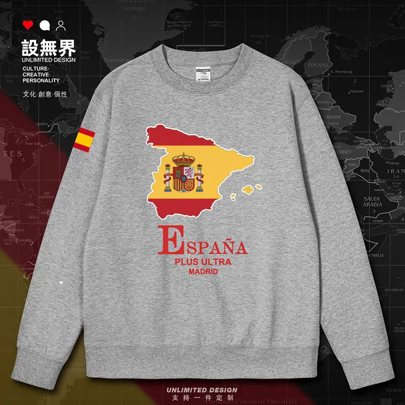 Spain National Map mens hoodies sporting crewneck sweatshirt white fashion printed Coat sweatshirt men's clothes autumn winter