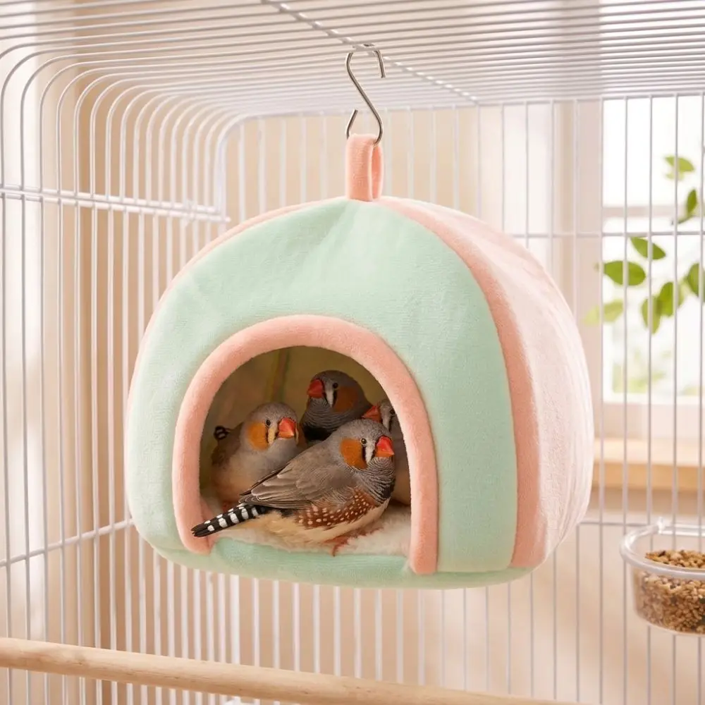 Thick Velvet Parrot Fleece Warm Nest Soft Skin-Friendly Sherpa Inner Liner Hanging Bird Bed Heat-Retaining Liner