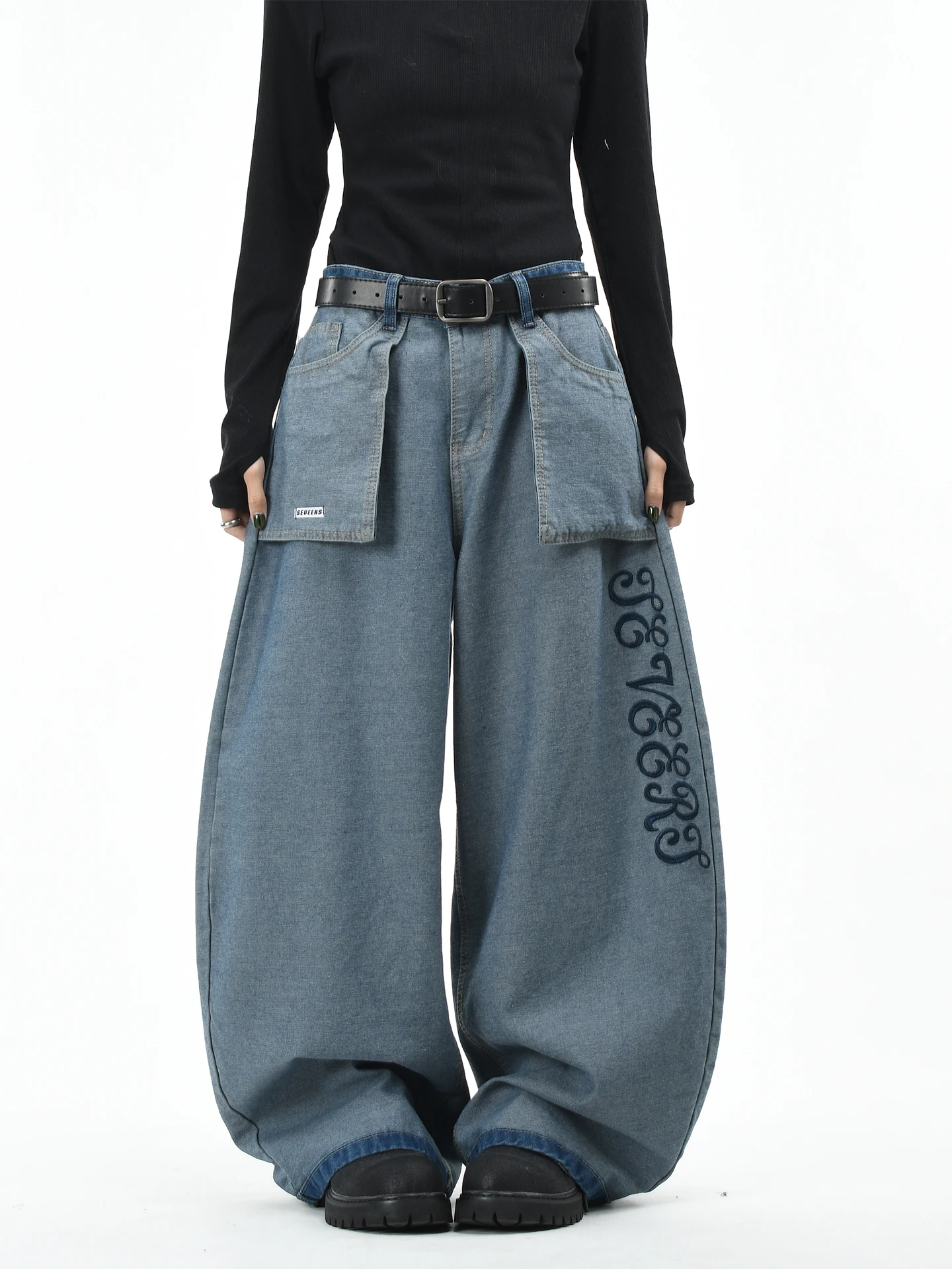 

Мужские джинсы OV Original American Sle с вышивкой и дизайном Baward, свободные, широкие, в стиле ретро, длинные брюки с эффектом потертости