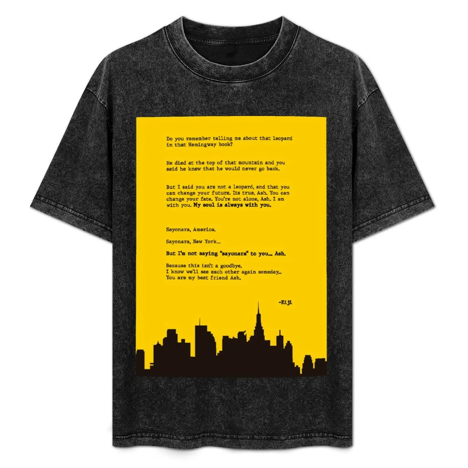 

Letter to Ash Banana Fish T-Shirt anime tshirt man t shirt luxury g man t shirts for men cotton t shirts high quality T-Shirt
